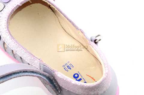 Туфли для девочек кожаные на липучке Тотто, цвет сиреневый, 10210B. Изображение 12 из 12.