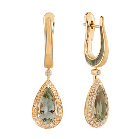 Серьги С Аметистом и Бриллиантами, Эмаль, E0143-21/1