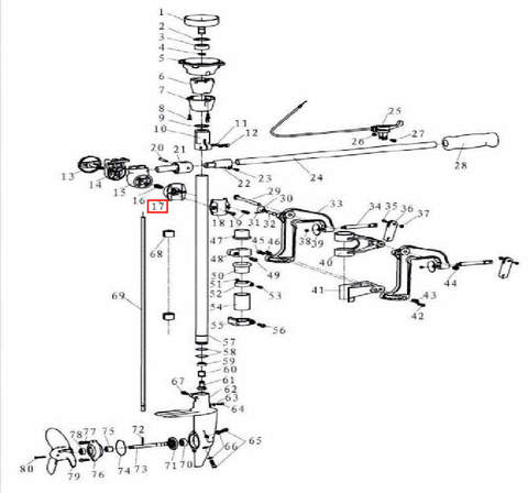 Основание фиксатора румпеля вертикального для лодочного мотора T3,5 Sea-PRO
