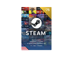 Карта оплаты Steam 75 USD USA [Цифровая версия] (для ПК, цифровой код доступа)