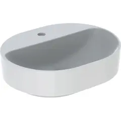 Geberit VariForm Раковина с установкой на столешницу эллиптической формы, 50х40 см, 50х40 см, с отв. под смеситель, без отв. перелива фото
