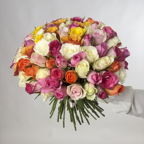 Букет из 101 розы Кения микс