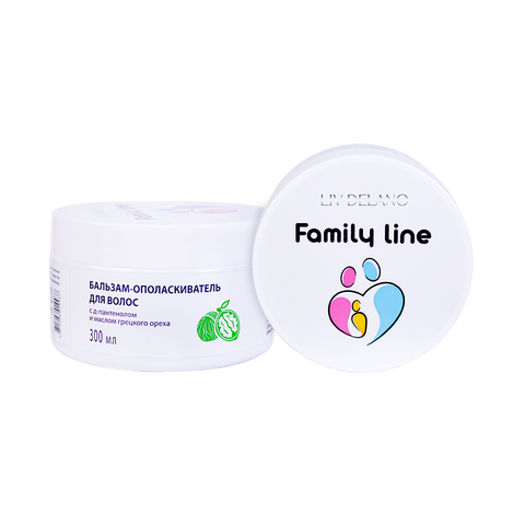 Liv-delano Family Line Бальзам-ополаскиватель для волос с Д-пантенолом и маслом грецкого ореха,300мл