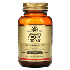 Solgar, Megasorb CoQ-10, мегасорб с коэнзимом Q-10, 100 мг, 90 капсул