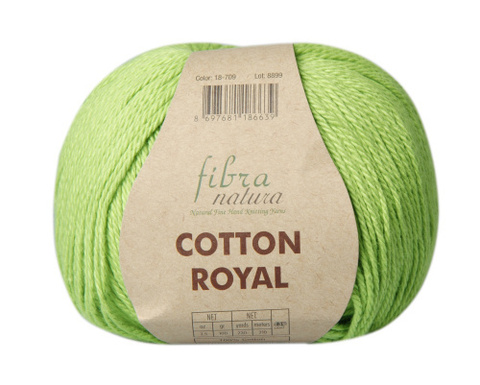 Пряжа Fibra Natura Cotton Royal 709 салатовый (уп. 5 мотков)