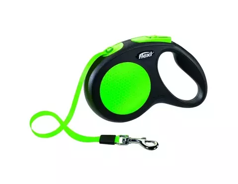 Flexi поводок-рулетка Neon New Classic S (до 15 кг) лента 5м (зеленый)