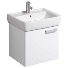 Шкафчик для раковины Geberit Renova Plan, с одной дверью: B=53см, H=46.3см, T=48.3см, матовый белый / меламиновое покрытие, ультраглянцевые белые / пленочное покрытие фото