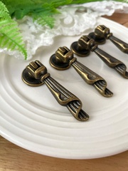 Ручка для шкатулки, бронзовая свисающая, металлическая, 6,2*2 см, набор 4 шт.