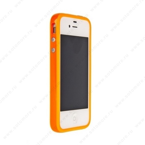 Бампер Apple для Apple iPhone 4s/ 4 Bumper, цветное яблоко на упаковке, оранжевый