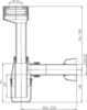 Сифон Hutterer&Lechner бутылочный для писсуаров или биде с регулируемой высотой погружной трубки соединительной манжетой диаметром 5 см и горизонтальным выпуском HL130