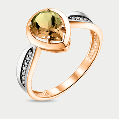 Кольцо для женщин из розового золота 585 пробы с султанитом и фианитами (арт. 11802784)