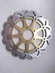 Диск тормозной на SUZUKI GSX R 600 / 750 97-03, GSX R 1000, GSX R HAYABUSA 1300,TL R 1000 передний, лепестковый, золотой