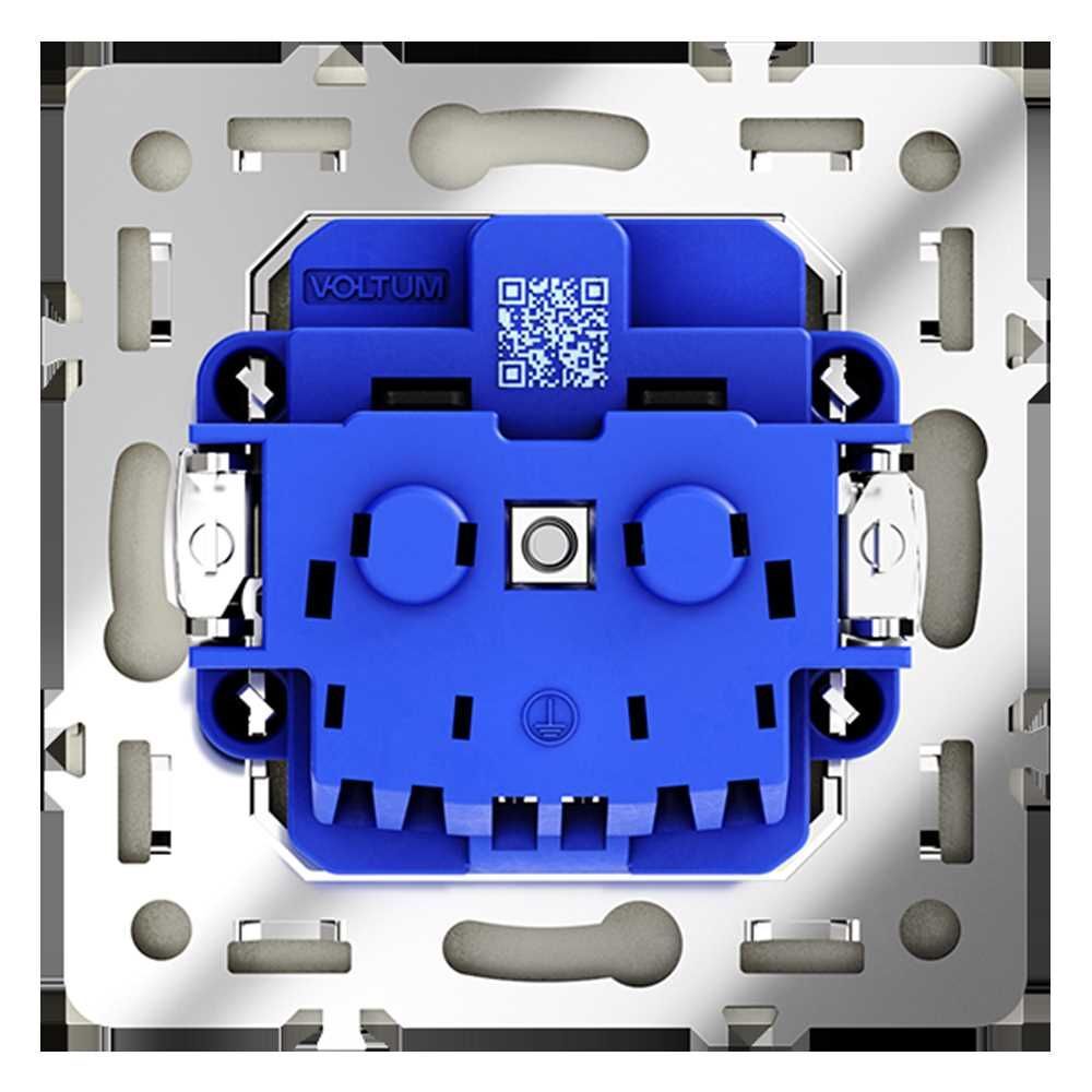 Розетка встраиваемая Voltum S70 с заземлением 16А, (сталь) VLS040105
