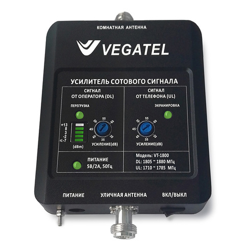 Усилитель сигнала сотовой связи (репитер) VEGATEL VT-1800 (LED)