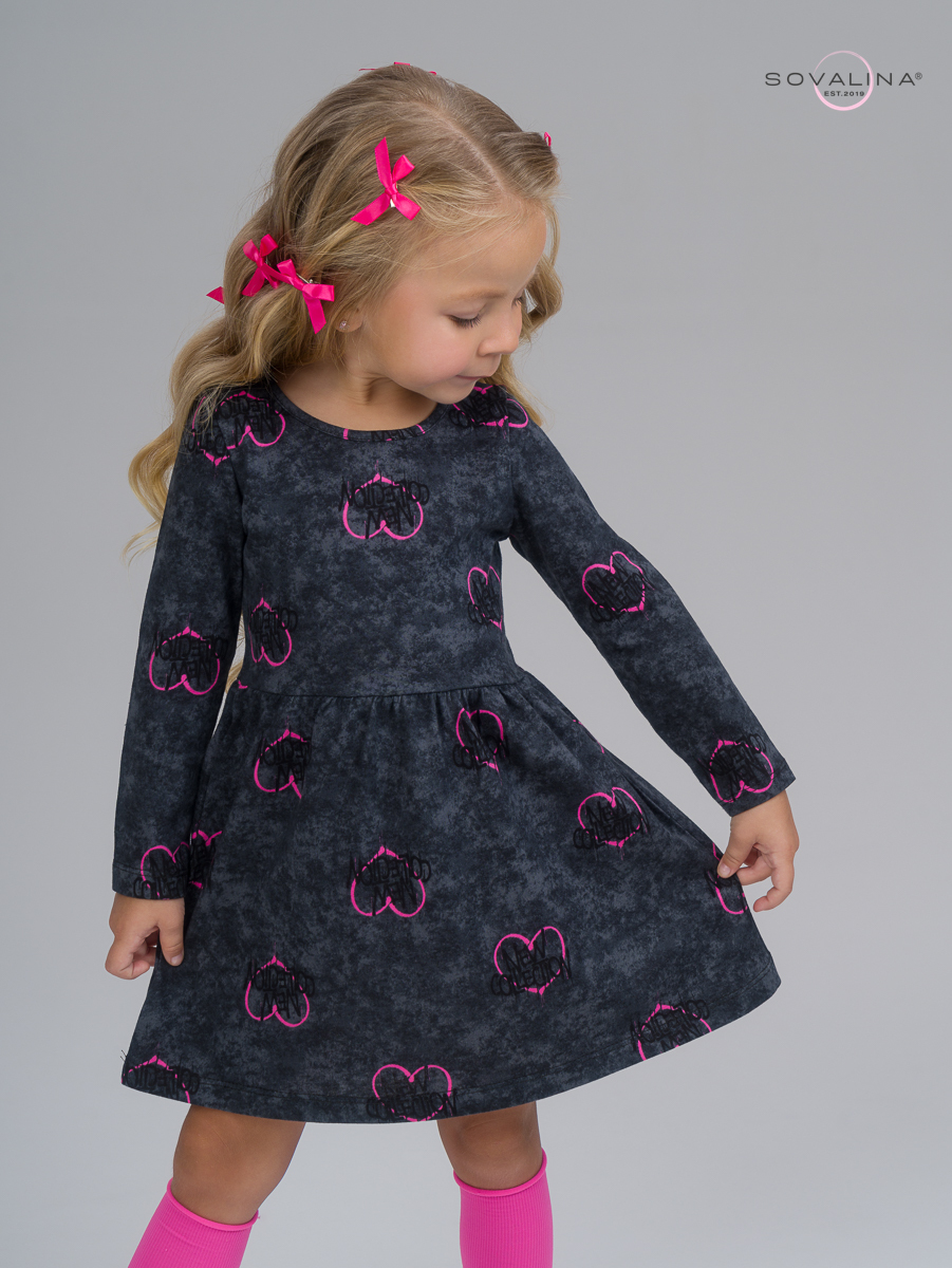 Платье Эля варенка графит сердце