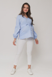Блузка для беременных 15829 голубой меланж