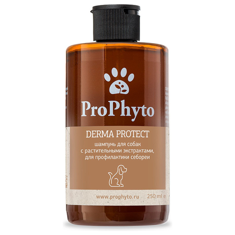 Жидкий шампунь ProPhyto DERMA PROTECT SHAMPOO для собак с растительными экстрактами против перхоти и себореи, 250 мл