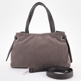 Сумка Саломея 505 эко-замша серый шоколад