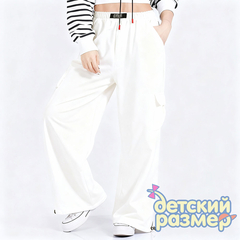 Брюки-карго из футера (кулиска внизу)