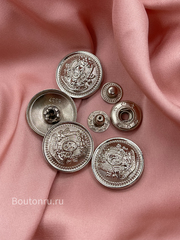 Установочные кнопки герб серебро / комплект с шляпкой и кнопками