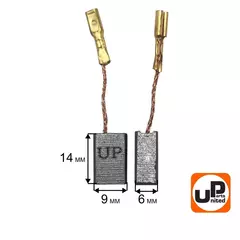 Щетка графитовая UNITED PARTS для эл. инструмента 6х9х14мм (90-1282) 10 штук