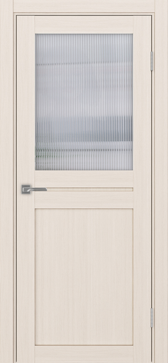 Дверь межкомнатная Оптима Порте Турин 520.211, цвет перламутровый ясень, экошпон, стекло мору