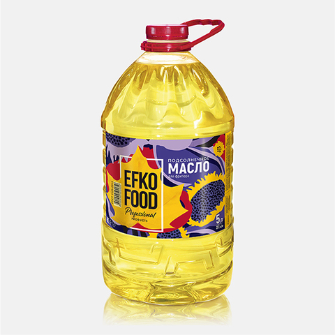 Масло подсолнечное EFKO FOOD для фритюра, 5 л