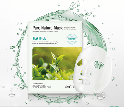 Anskin Secriss Pure Nature Mask Pack Teatree Маска для лица тканевая с  экстрактом чайного дерева