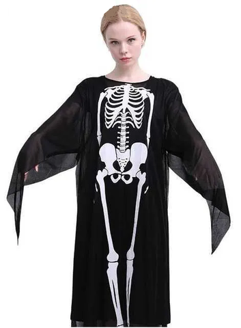 Хэллоуин накидка с принтом скелета