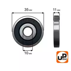 Подшипник шариковый UNITED PARTS 6300-2RS (90-0637)
