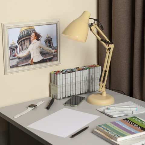 Настольная лампа ЭРА N-123-E27-40W-BG бежевый