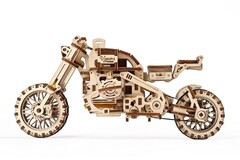 Мотоцикл Scrambler UGR-10 с коляской от Ugears - Деревянный конструктор, сборная механическая модель, 3D пазл