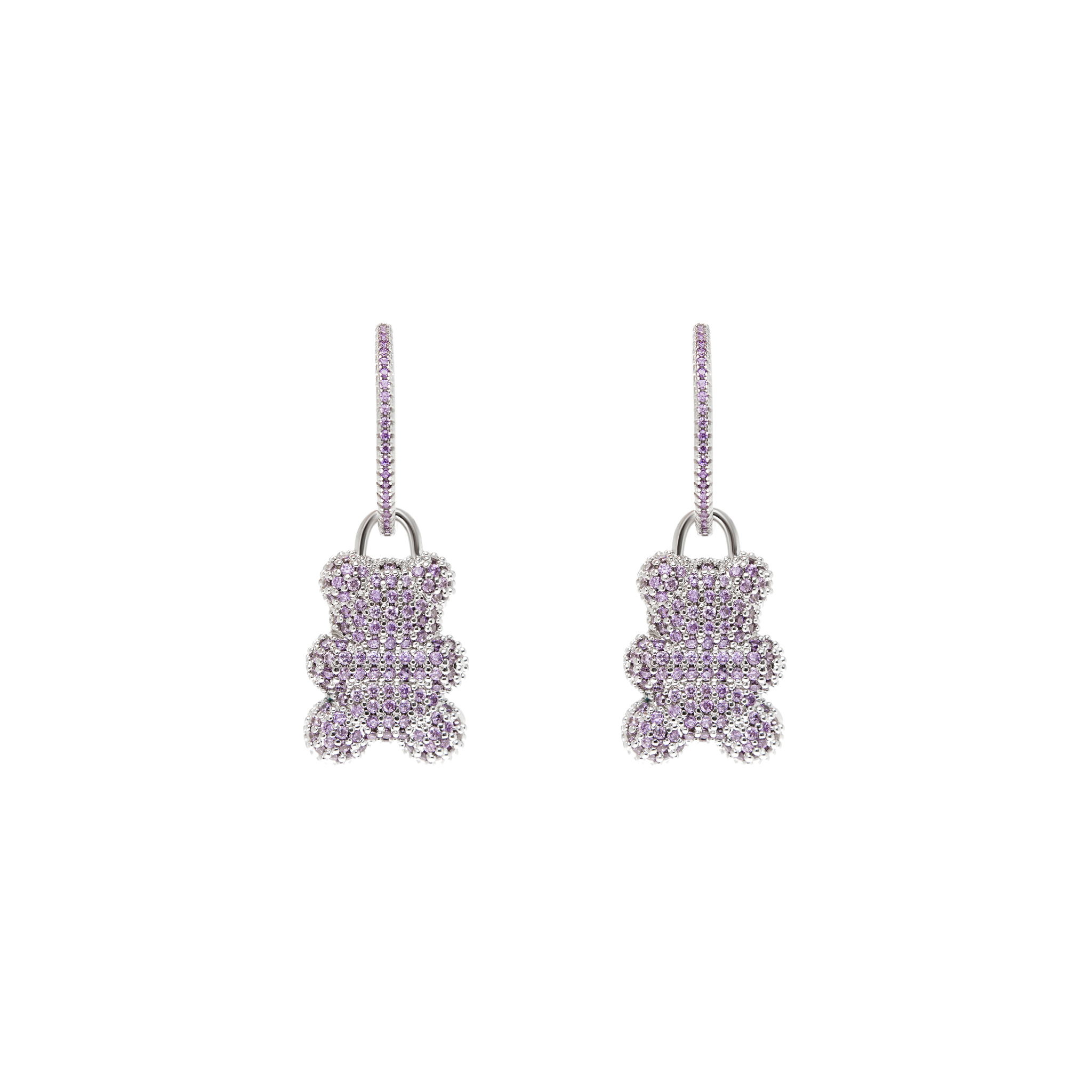 Серьги Crystal Gummy Bear Earrings - Lilac