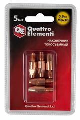 Наконечник токосъемный QUATTRO ELEMENTI M8x30 0.8 мм (5 шт), для горелки полуавтомата (771-268)