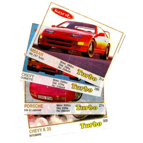 Вкладыши от жвачки Turbo 4 шт. Номера 309, 274, 295, 314