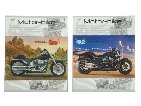Тетрадь КЛЕТКА 48л. MOTOR-BIKE (выбор.лак, цвет.мелов.обл.)