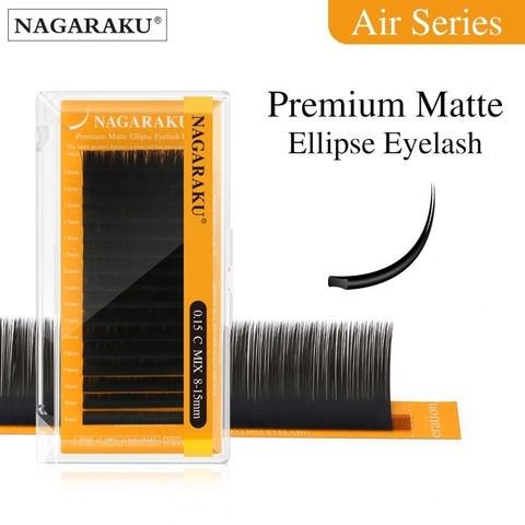 NAGARAKU Air Series Premium Matte Ellipse Eyelash 0.15 C MIX 8-12 mm