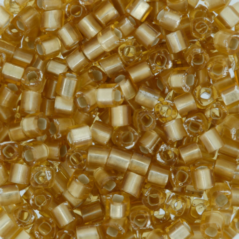 Бисер TOHO, CUBE, цвет светло-золотистый матовый (0022F), размер 1.5мм,  5 грамм