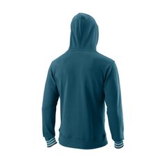 Толстовка теннисная Wilson Script Eco Cotton PO Hoody Slimfit - blue coral