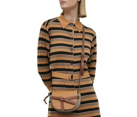 Кожаная сумка Loewe Gate коричневый