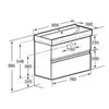 Roca OLETA 857640515 модуль для раковины 800 мм, 760х374х548 мм, с 2 ящиками, капучино