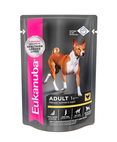 Eukanuba Dog пауч для взрослых собак (курица в соусе) 100 г