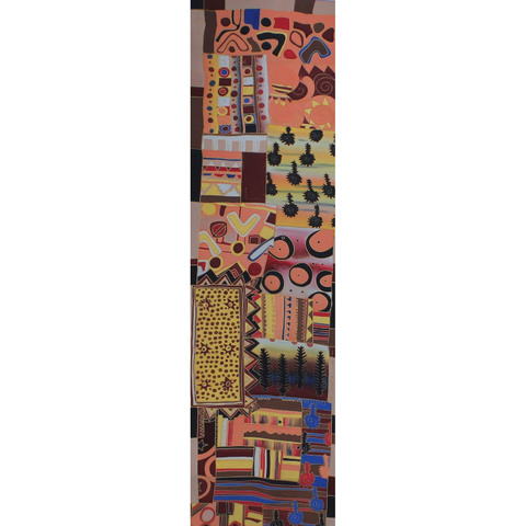 Шелковый шарф батик Африка 185x43 см