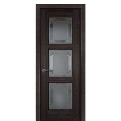 Купить Межкомнатная дверь массив дуба Турин венге остеклённая