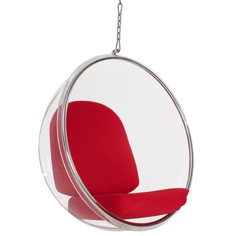 Кресло Eero Aarnio Style Bubble Chair красные подушки