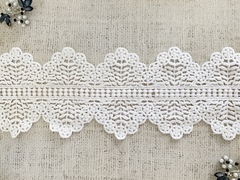 Кружево матовое плетеное, ш. 9,1 см, белый