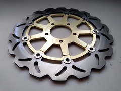 Диск тормозной на SUZUKI GSX R 600 / 750 97-03, GSX R 1000, GSX R HAYABUSA 1300,TL R 1000 передний, лепестковый, золотой