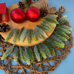 Еловые лапки искусственные, МИНИ, ПАТИНА цвет, декор зимний, рождественский, 5,5-6 см, набор 30 шт.