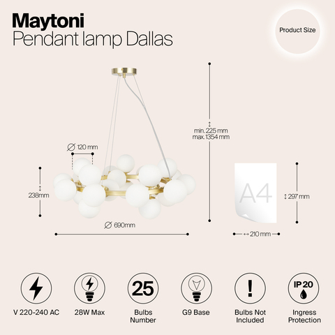 Подвесной светильник Maytoni Dallas MOD545PL-25BS