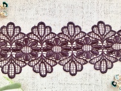 Кружево плетеное, ш. 10 см, сливовый